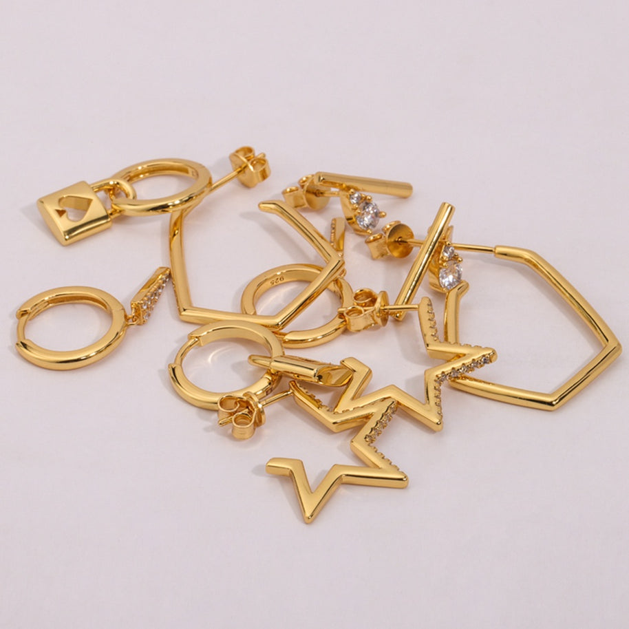 Quality Huggie Triangle Dangle Earrings