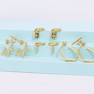 Quality Huggie Triangle Dangle Earrings