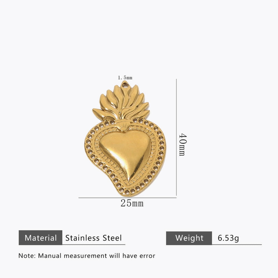 DIY Heart Pendant Steel 18K Gold Plated Handmade Jewelry