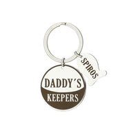 Dad Keychain | Fish Round Pendant | Titanium Steel Gift