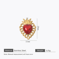 Retro Gold Heart Pendant Steel 18K Gold Plated Multi Style