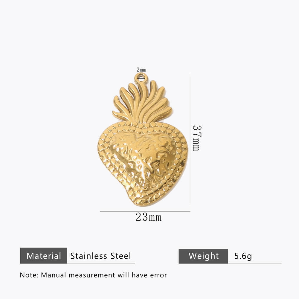 DIY Heart Pendant Steel 18K Gold Plated Handmade Jewelry