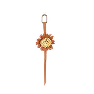 Sweet Girly Charm | Daisy Sunflower Leather Keychain