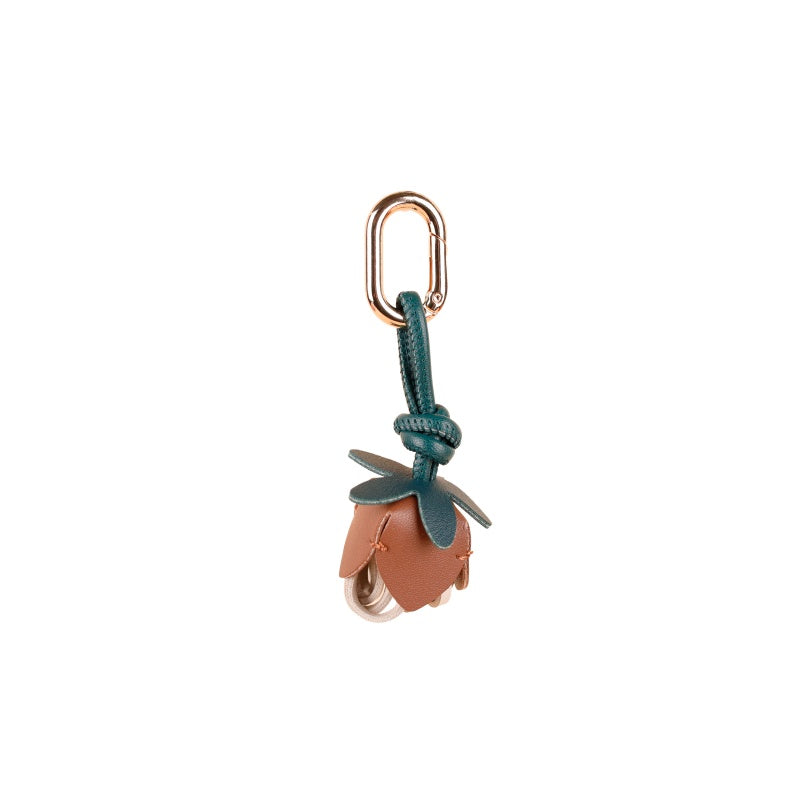 Luxury Rose Keychain | Leather Flower Bud Charm Elegant