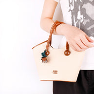 Luxury Rose Keychain | Leather Flower Bud Charm Elegant