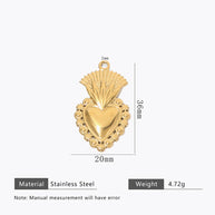 DIY Heart Pendant Steel 18K Gold Plated Handmade Jewelry