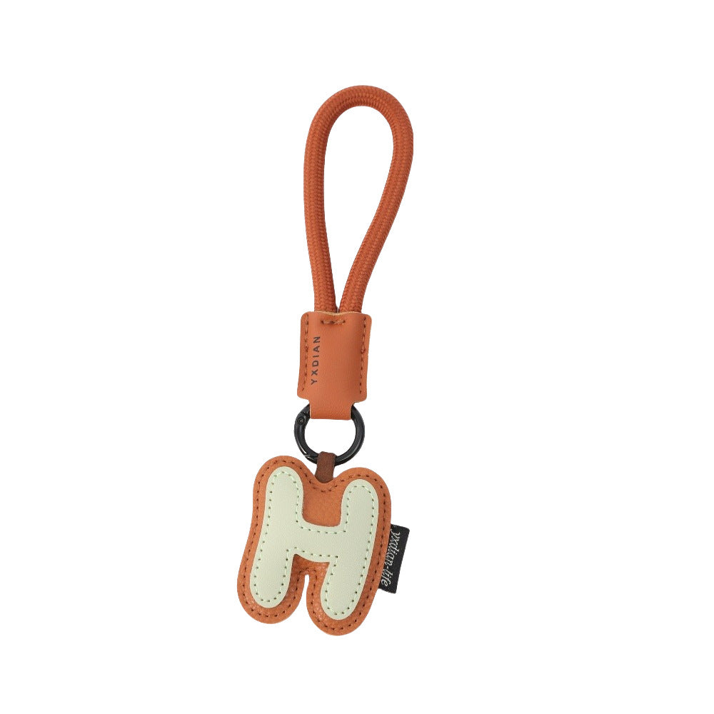 Letter Keychain | Leather Alphabet Charm | Dopamine Style