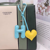Heart Letter Keychain | Leather H Charm | Handma Toy