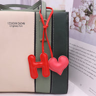 Heart Letter Keychain | Leather H Charm | Handma Toy