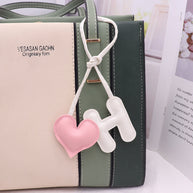 Heart Letter Keychain | Leather H Charm | Handma Toy
