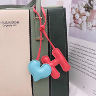 Heart Letter Keychain | Leather H Charm | Handma Toy