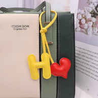Heart Letter Keychain | Leather H Charm | Handma Toy