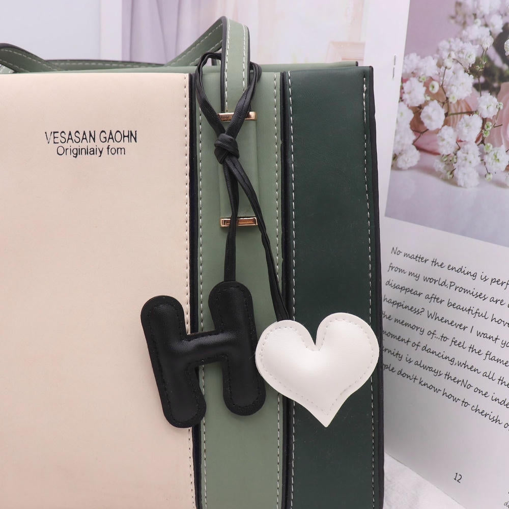 Heart Letter Keychain | Leather H Charm | Handma Toy