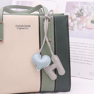 Heart Letter Keychain | Leather H Charm | Handma Toy