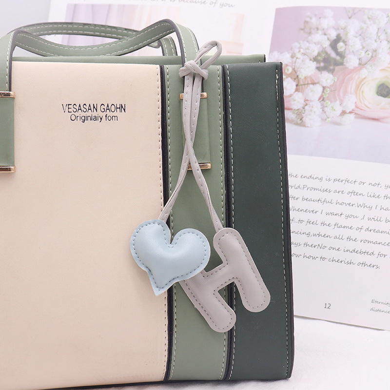 Heart Letter Keychain | Leather H Charm | Handma Toy