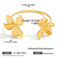 Adjustable Floral Cuff Bracelet | Designer Winter Jewelry