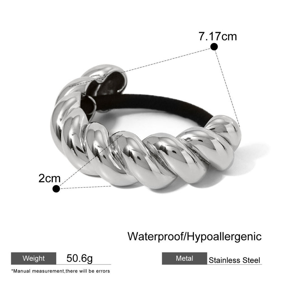 Metal Hair Tie Ponytail Holder Elastic JXH2403005