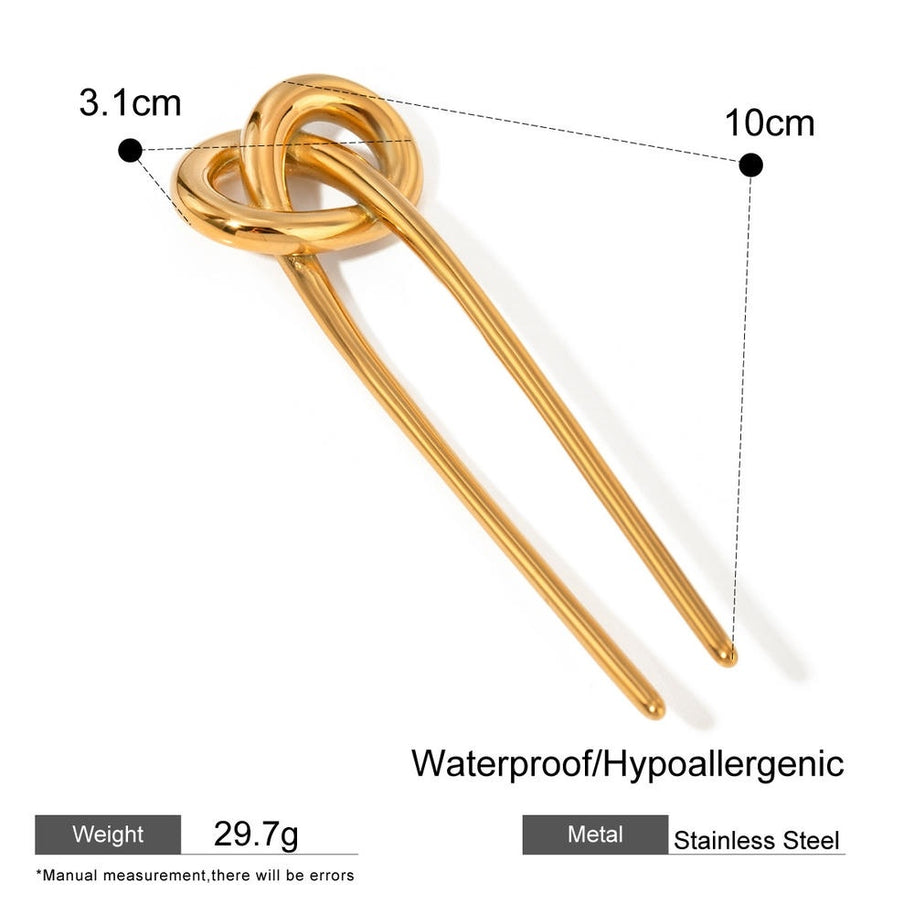 18K Gold Hair Stick Stainless Steel Fork JXH2406015