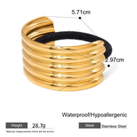 Stainless Steel Hair Tie Ponytail Elastic JXH2407001