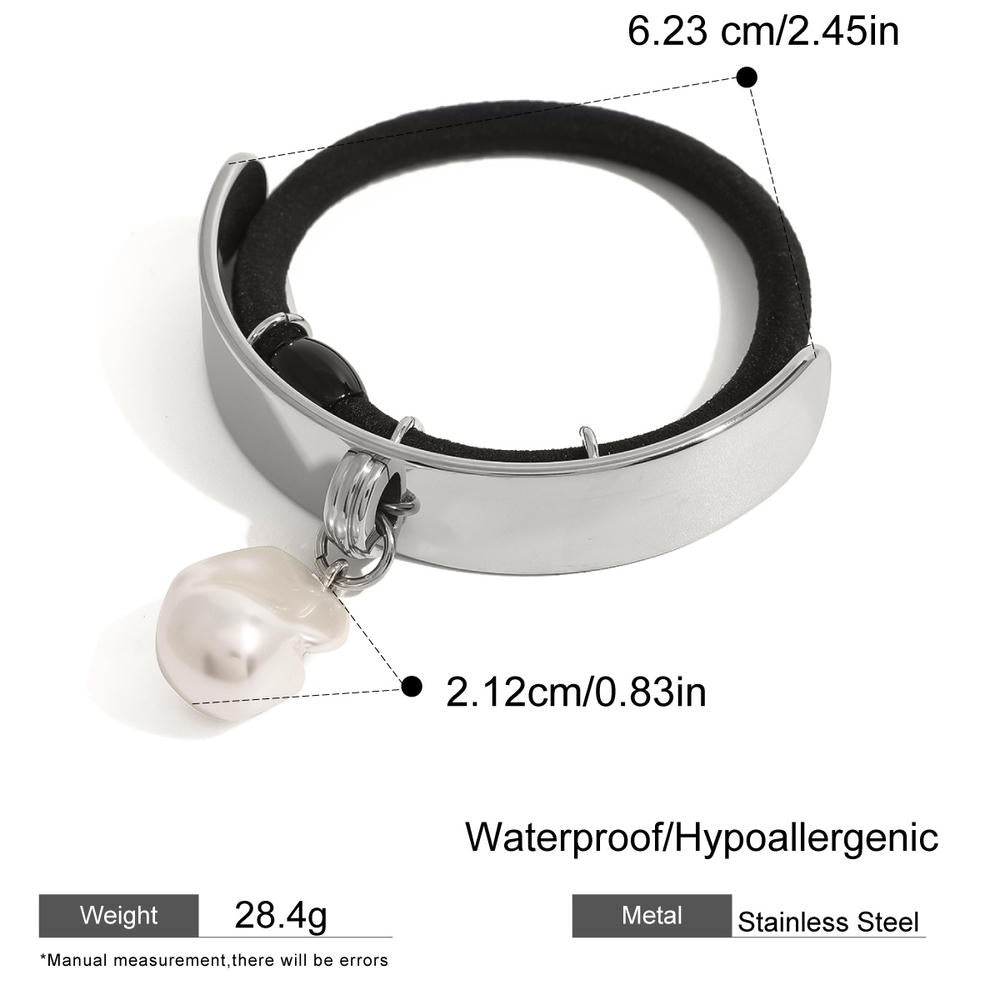 Pearl Hair Rope Metal Elastic Ins Style Tie JXH2408001