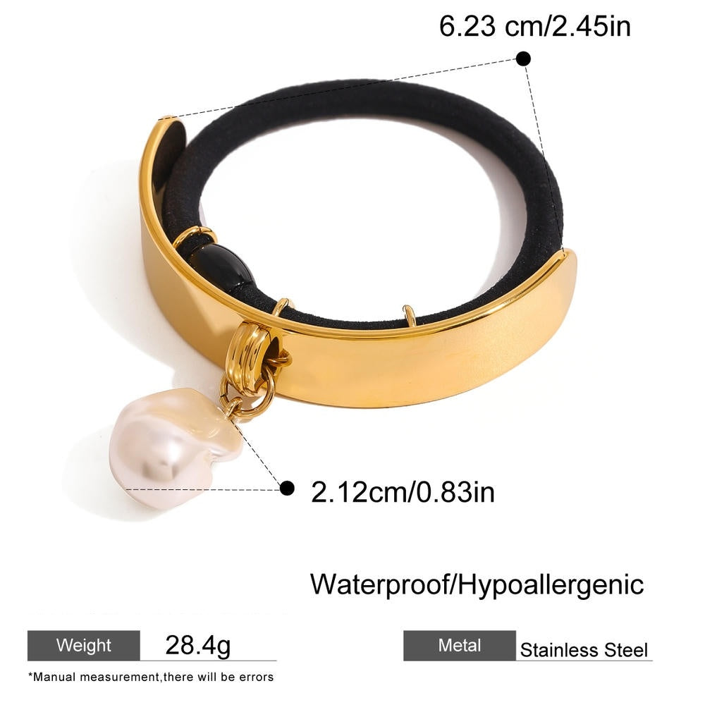 Pearl Hair Rope Metal Elastic Ins Style Tie JXH2408001