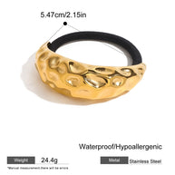 18K Gold C Shape Hair Tie Ponytail Holder JXH2408010