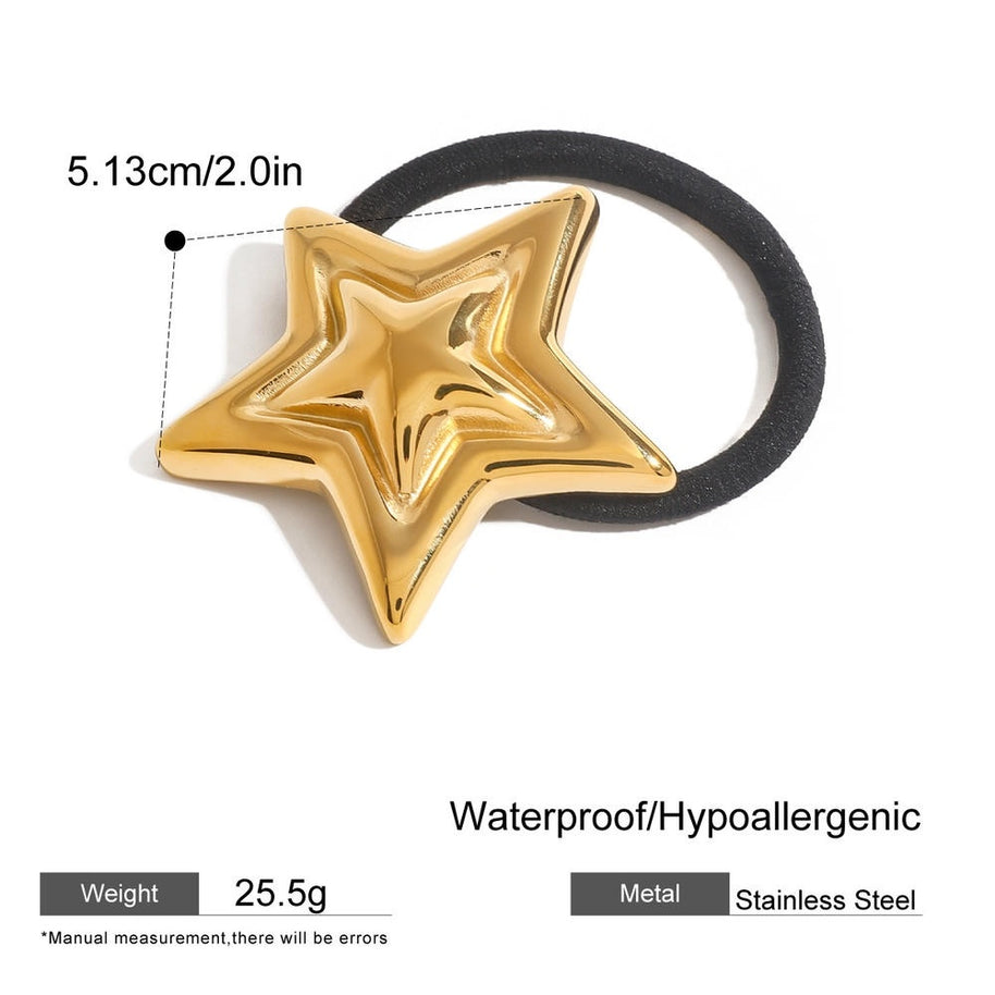 Star Hair Tie Stainless Steel Ponytail Band JXH2408014
