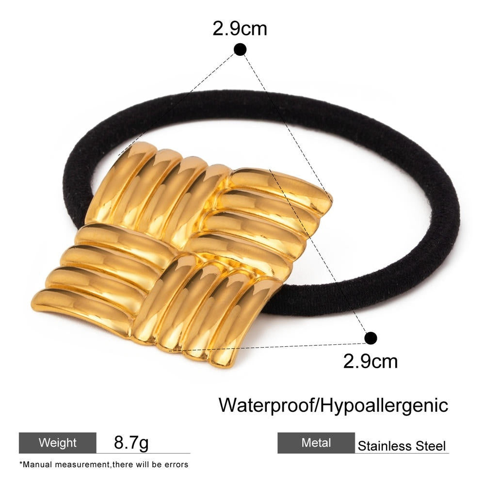 Stripe Hair Tie Stainless Steel Ponytail JXHW2407022