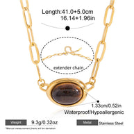 Tiger Eye Stone Necklace | Luxury Fall Choker Jewelry