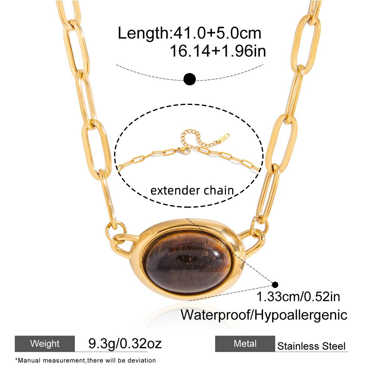 Tiger Eye Stone Necklace | Luxury Fall Choker Jewelry