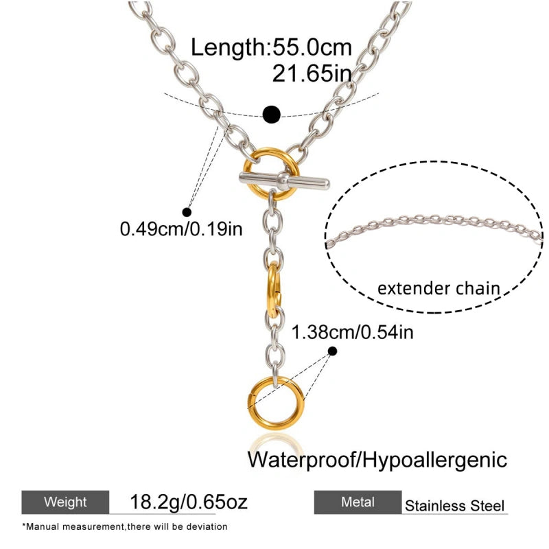 Long  OT Lock Cuban Necklace | Designer Layered Jewelry