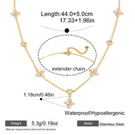 Lucky Clover Zircon Necklace | Hypoallergenic Women Jewelry