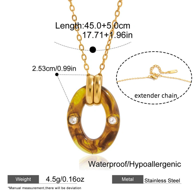 Original Resin Necklace | 18K Gold Plated Fade-Resistant