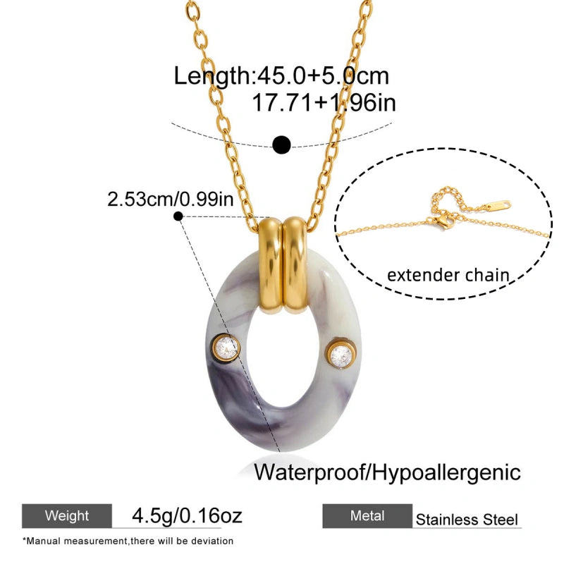 Original Resin Necklace | 18K Gold Plated Fade-Resistant