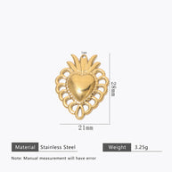 DIY Heart Pendant Steel 18K Gold Plated Handmade Jewelry