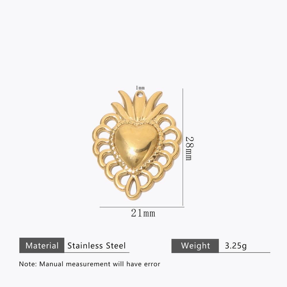 DIY Heart Pendant Steel 18K Gold Plated Handmade Jewelry