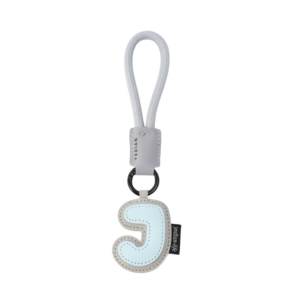 Letter Keychain | Leather Alphabet Charm | Dopamine Style