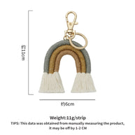 Handmade Fashion Cotton Boho Rainbow Keychain Charm JXK68215
