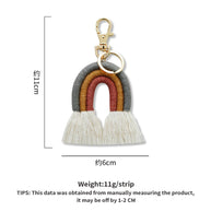 Handmade Fashion Cotton Boho Rainbow Keychain Charm JXK68215