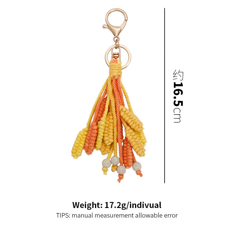 Cotton Boho Tassel Keychain Charm National Style Fashion Gift