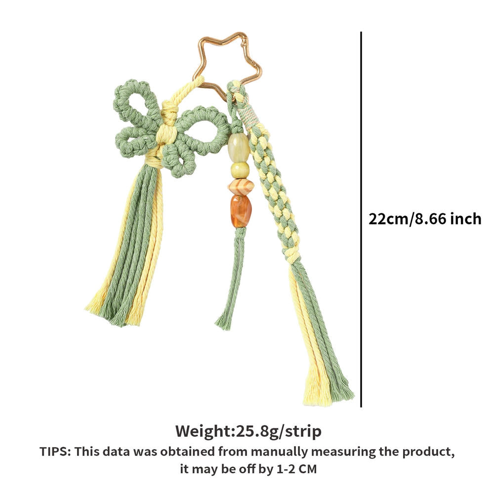 Cotton Spring Tassel Keychain Handmade Woven Fashion Gift