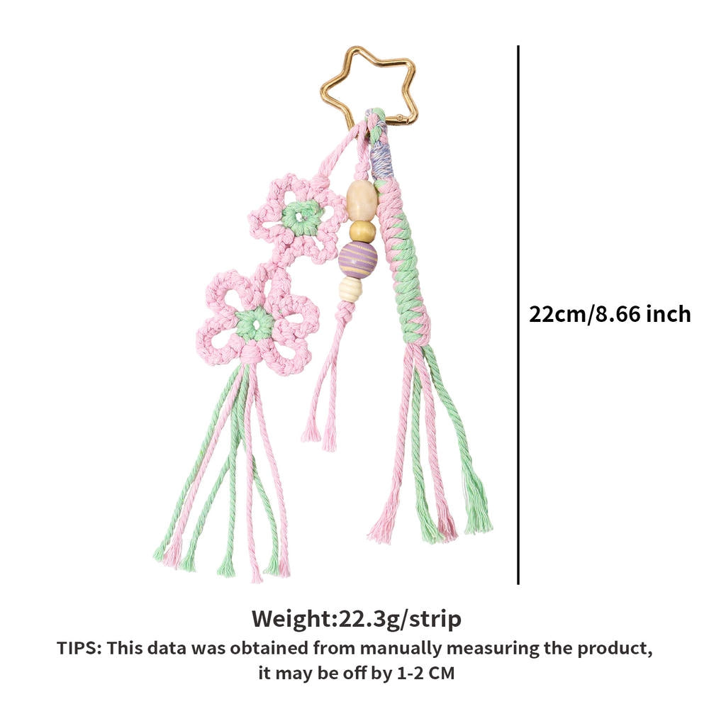 Cotton Spring Tassel Keychain Handmade Woven Fashion Gift