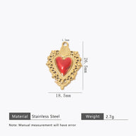 Retro Gold Heart Pendant Steel 18K Gold Plated Multi Style
