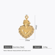 DIY Heart Pendant Steel 18K Gold Plated Handmade Jewelry