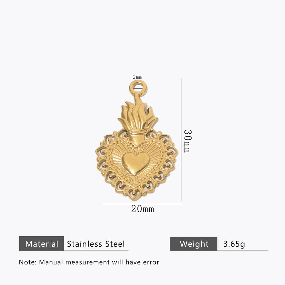 DIY Heart Pendant Steel 18K Gold Plated Handmade Jewelry