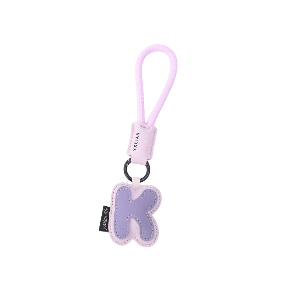 Letter Keychain | Leather Alphabet Charm | Dopamine Style