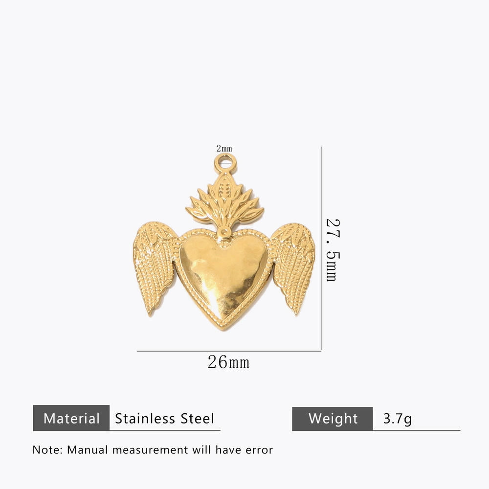DIY Heart Pendant Steel 18K Gold Plated Handmade Jewelry
