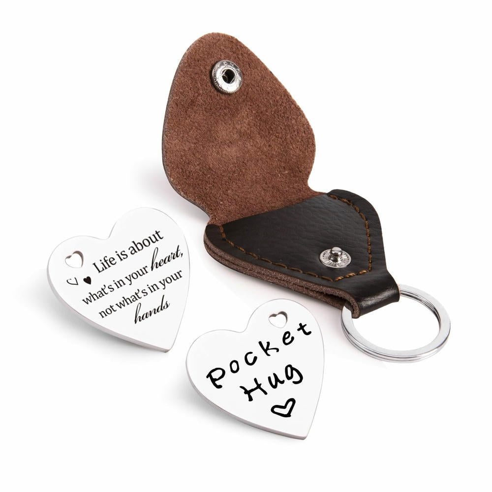 Guitar Pick Keychain | Heart Leather | Music Lover Gift