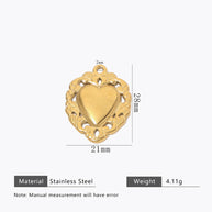 DIY Heart Pendant Steel 18K Gold Plated Handmade Jewelry