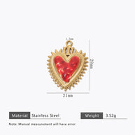 Retro Gold Heart Pendant Steel 18K Gold Plated Multi Style